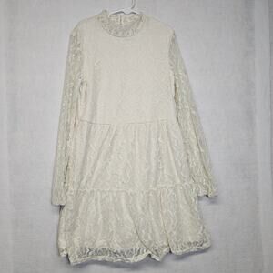 Art Class Girl's Ivory Cream Lace Long Sleeve Dress